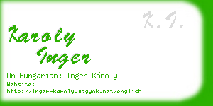 karoly inger business card